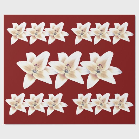 Lily cadeau wrap (Rood) ゆりの包装紙(赤) Cadeaupapier (Vlak)
