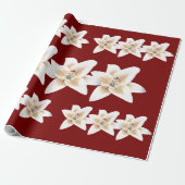 Lily cadeau wrap (Rood) ゆりの包装紙(赤) Cadeaupapier (Uitgerold)