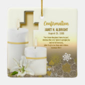 Lily Candle Cross Keramisch Ornament (Achterkant)
