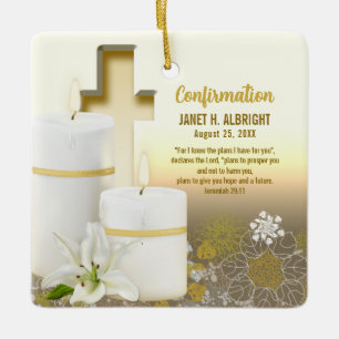 Lily Candle Cross Keramisch Ornament