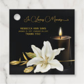 Lily Candle Funeral Bedankjes Labels (Voorkant)