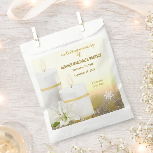 Lily Candle Funeral Memorial Bedankzakje (Geknipt)