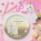 Lily Candle Funeral Memorial Papieren Bordje (Feest)