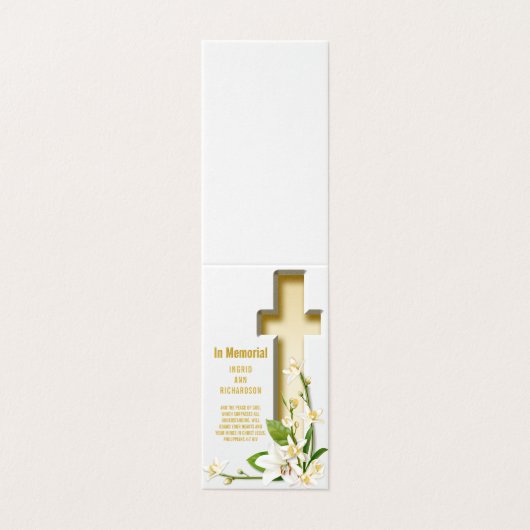 Lily Cross Écriture Photo Funérailles (Outside Unfolded)