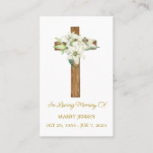 Lily Cross Memorial Funeral Prayer Card Visitekaartje (Voorkant)