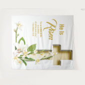 Lily Cross Schriftuur Pasen Kerk Achtergrond Wandkleed (Voorkant (horizontaal))