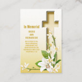 Lily Cross Scripting Foto Funeral Memorial Visitekaartje (Voorkant)