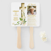 Lily Cross Scripts Memorial Hand Fan Handwaaier (Voorkant en achterkant)