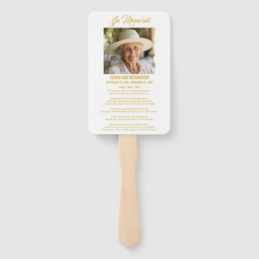 Lily Cross Scripts Memorial Hand Fan Handwaaier (Achterkant)