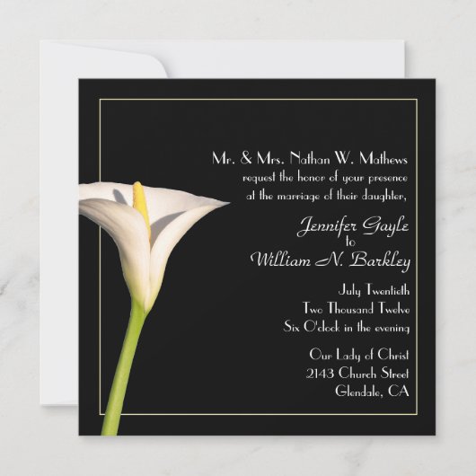 Lily Custom Wedding Invitation Kaart (Voorkant)