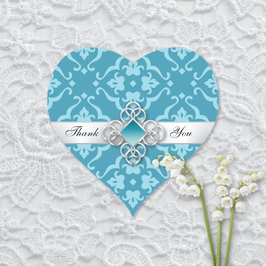 Lily Damask Bruiloft Dank je bruiloft Hart Sticker