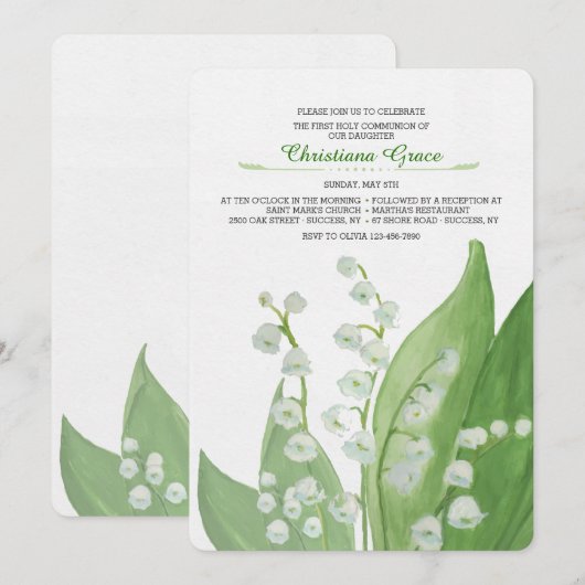 Lily de la Vallée Invitation (Devant / Derrière)