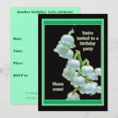 Lily de la vallée Invitation à la fête d'anniversa (Devant / Derrière)