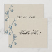 Lily de la vallée sur Ecru Linen Numéro de table (Devant / Derrière)