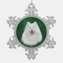 Lily de Samojeed Tin Sneeuwvlok Ornament