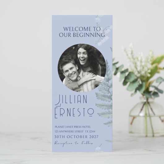 Lily de Valley || Bleu clair avec programme photo (Debout devant)