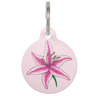 Lily Dog Pink Flower Floral Lilies Lilly Garden Huisdierpenning