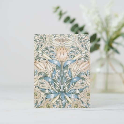Lily en Pomegranate  Floral Art Design Briefkaart (Staand voorkant)