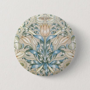 Lily en Pomegranate Floral Art Design Ronde Button 5,7 Cm