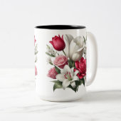 Lily et rose Mug à deux tons, 15 oz (Devant droit)