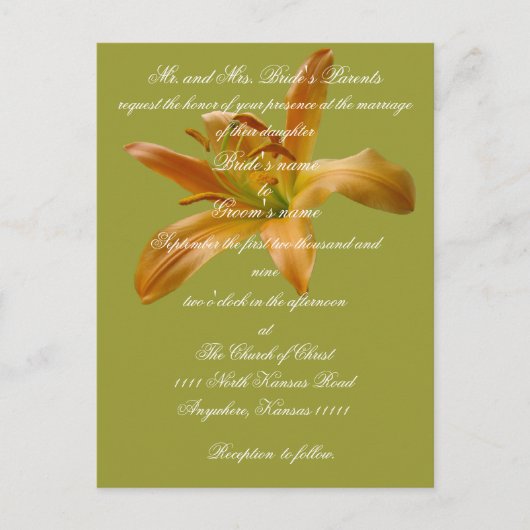Lily Faire-part de mariage avec les écritures (Devant)