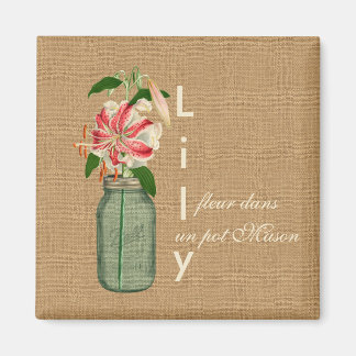 Lily fleur dans in pot Mason Magneet
