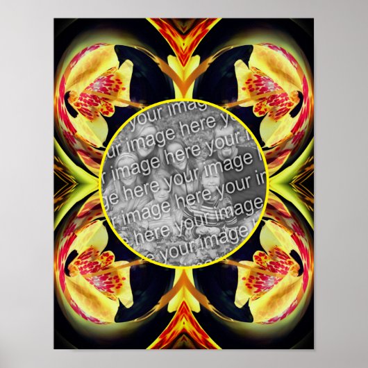 Lily Floral Abstract Lijst Creëer Uw eigen foto Poster (Voorkant)