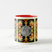 Lily Floral Abstract Lijst Creëer Uw eigen foto Tweekleurige Koffiemok (Center)