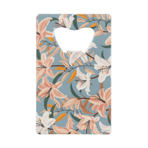 Lily Floral Blue Vintage Print