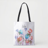 Lily Floral Monogram Draagtas (Voorkant)