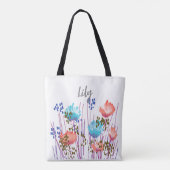 Lily Floral Monogram Draagtas (Achterkant)