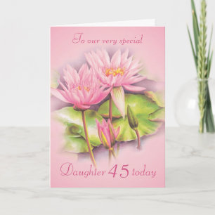 Lily floral roze dochter 45th verjaardagskaart kaart