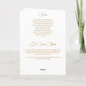 Lily Floral Zwart en Goud begrafenisprogramma (Achterkant)
