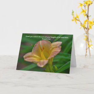 Lily Flower Bon Travail Bible Verset Carte de soin