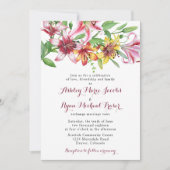 Lily Flower Bouquet Wedding Invitation Kaart (Voorkant)