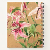 Lily Flower Imprimer Puce Journal grand an noir (Dos)