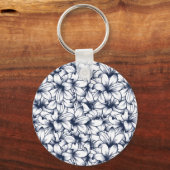 Lily Flower Ink Sketched Pattern Sleutelhanger (Achterkant)