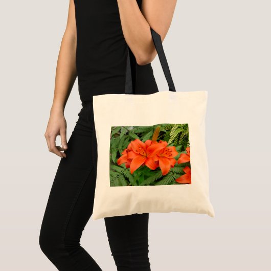 Lily flower - Iridescent sinaasappel (Matt 28-30) Tote Bag (Voorkant (product))