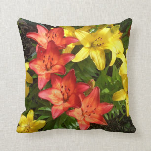 Lily Flower Red Green & Yellow Photo Ontworpen Kussen