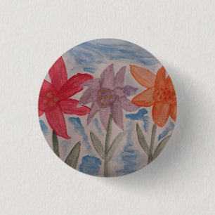 Lily Flowers Badge Ronde Button 3,2 Cm