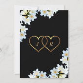 Lily Flowers Black White Modern Wedding Invitation (Achterkant)