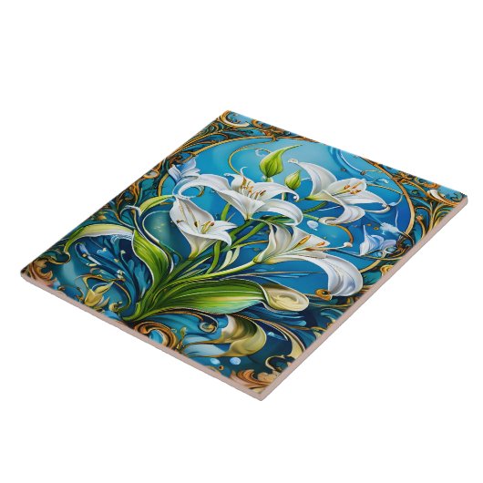 Lily Flowers in bloemontwerp Tegeltje (Zijkant)