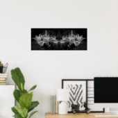 Lily Flowers in zwart-wit spiegel Abstract Poster (Thuiskantoor)