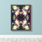 Lily Flowers Zwart-wit Gedeeltelijk Abstract Canvas Afdruk (Insitu (Houten vloer))