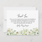Lily Funeral Thank You Note Card Bereavement Bedankkaart (Voorkant)