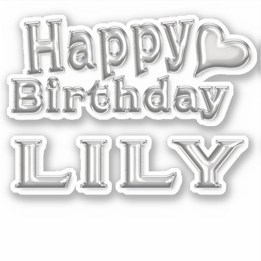 Lily Happy Birthday Autocollants (Devant)