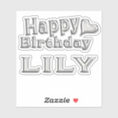 Lily Happy Birthday Autocollants (Feuille)