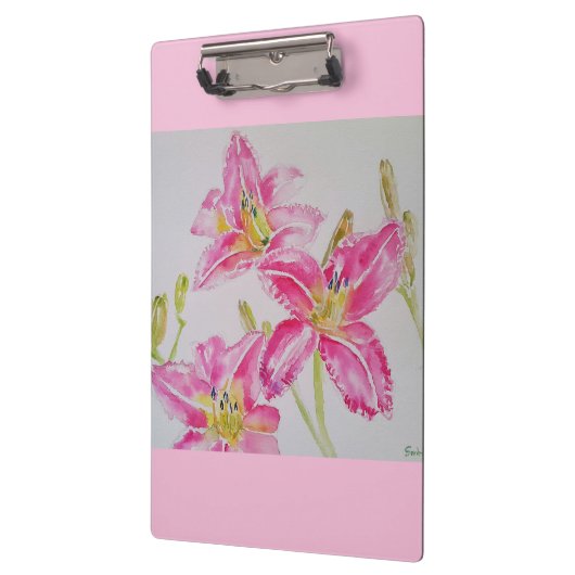 Lily in roze Waterverf schilderende lium Klembord (Links)