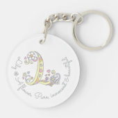 Lily initiaal L meisjes noemen persoonlijke sleute Sleutelhanger (Achterkant)