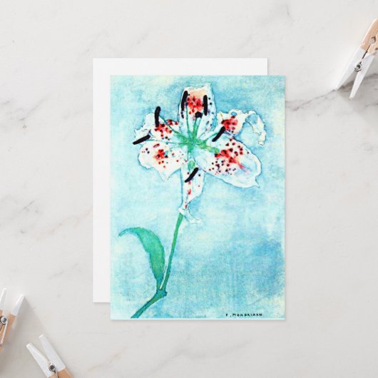 Lily, mooi schilderij van Piet Mondrian Kaart (Voorkant / Achterkant in situ)